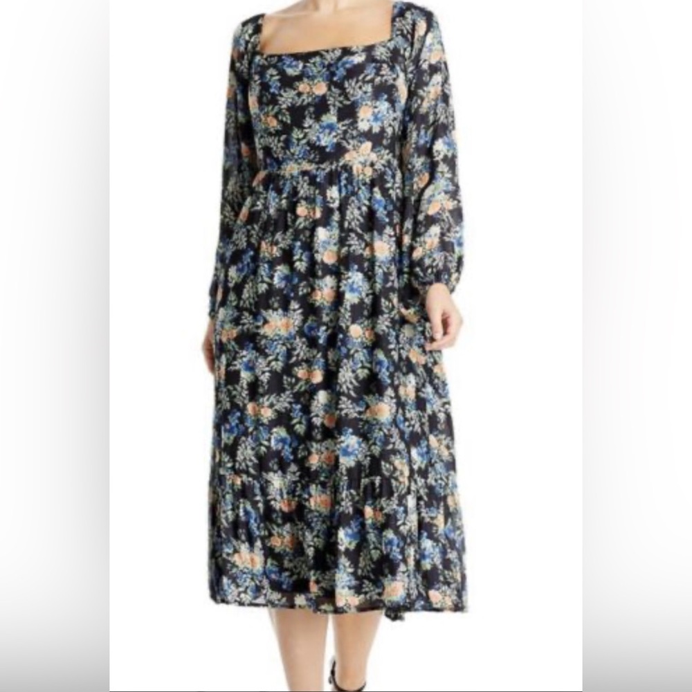 WAYF Floral Midi Dress